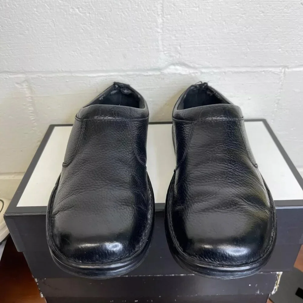 Dr. Martens Newbury Black Pebble Leather Casual Slip On Shoes‎ Men's 10 US/43 EU